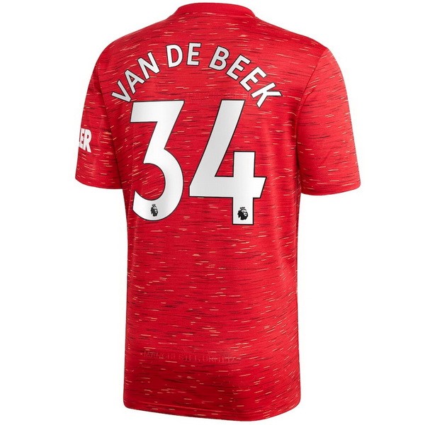 Maglia Manchester United NO.34 Van De Beek Prima 20/21 Rosso